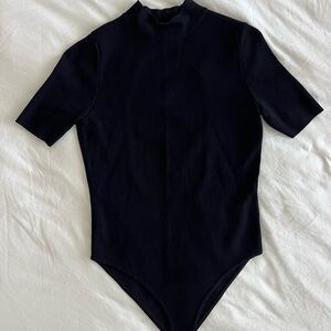 Zara black high neck body suit with open back size m